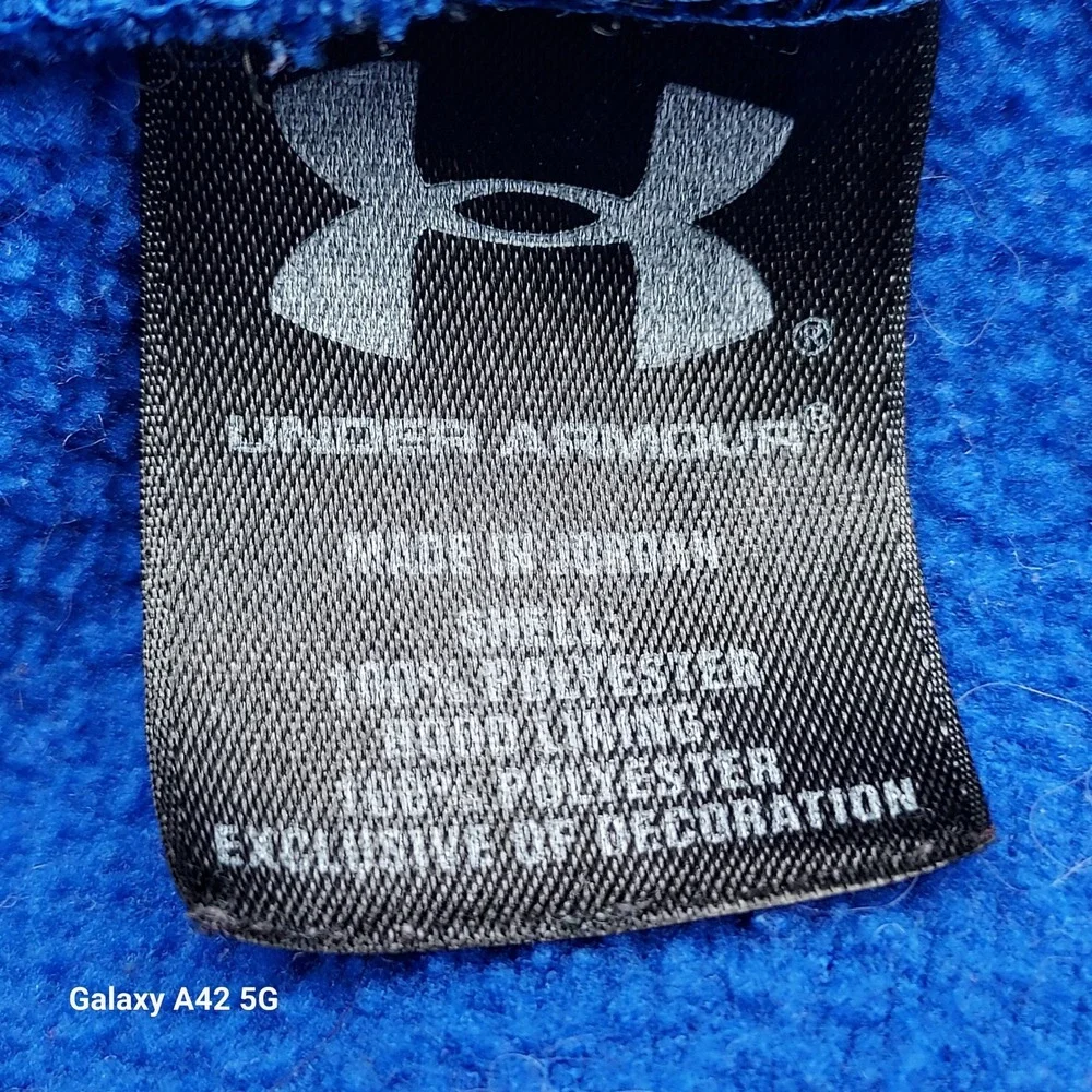Under Armour Youth Hoodie Pullover Blue Gray‎ Logo Loose Fit MED